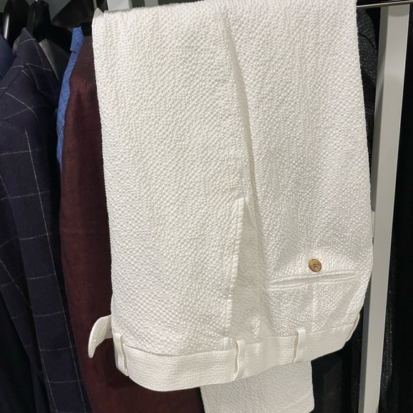 SUITSUPPLY White Double Breasted Seersucker Stretch Cotton Suit 40R Retail $799 - Picture 13 of 13